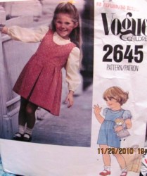 2645 VOGUE GIRL SIZE 4, 5, 6 JUMPER, JUMPSUIT, BLOUSE PATTERN